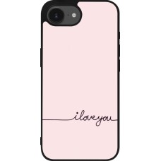 iPhone 16e Case Hülle - Silikon schwarz Valentine 2023 i love you writing