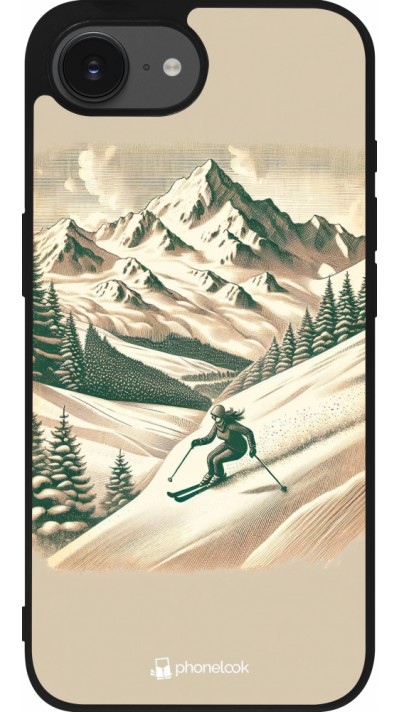 iPhone 16e Case Hülle - Silikon schwarz Vintage Skiberg