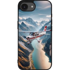 iPhone 16e Case Hülle - Silikon schwarz Schweizer Alpenflug