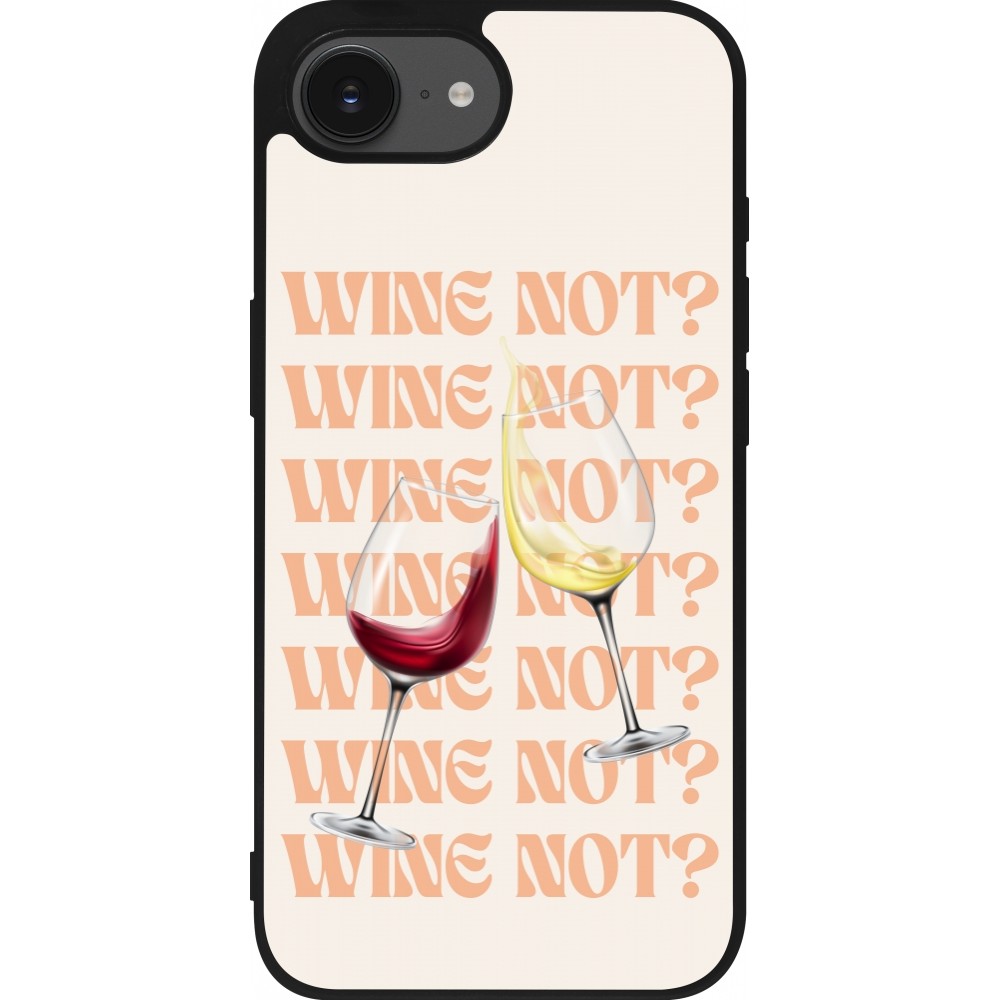 iPhone 16e Case Hülle - Silikon schwarz Wine not