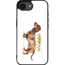 iPhone 16e Case Hülle - Silikon schwarz Wine Teckel