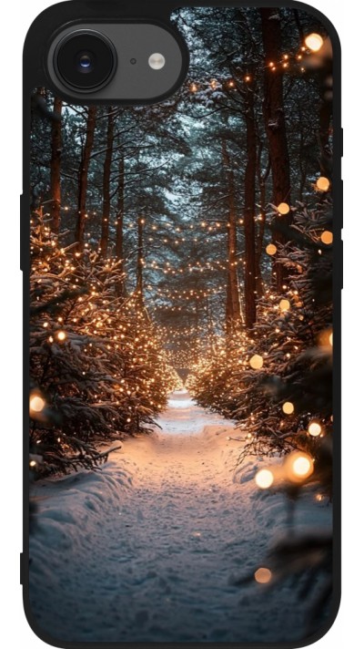 iPhone 16e Case Hülle - Silikon schwarz Winter 25 Winter snowy road