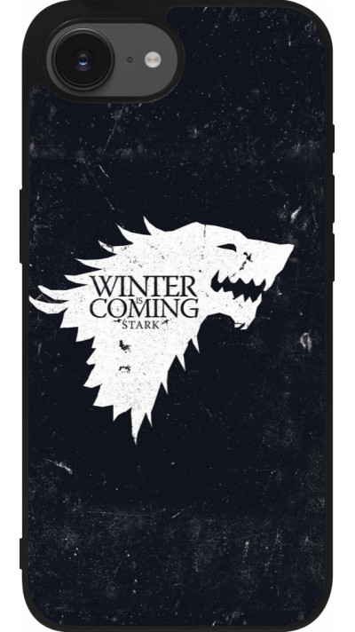 iPhone 16e Case Hülle - Silikon schwarz Winter is coming Stark