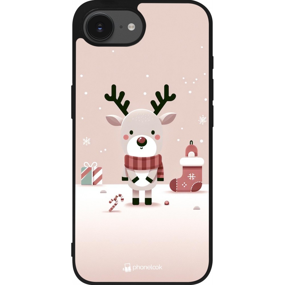 iPhone 16e Case Hülle - Silikon schwarz Weihnachten 2023 Choupinette Rentier