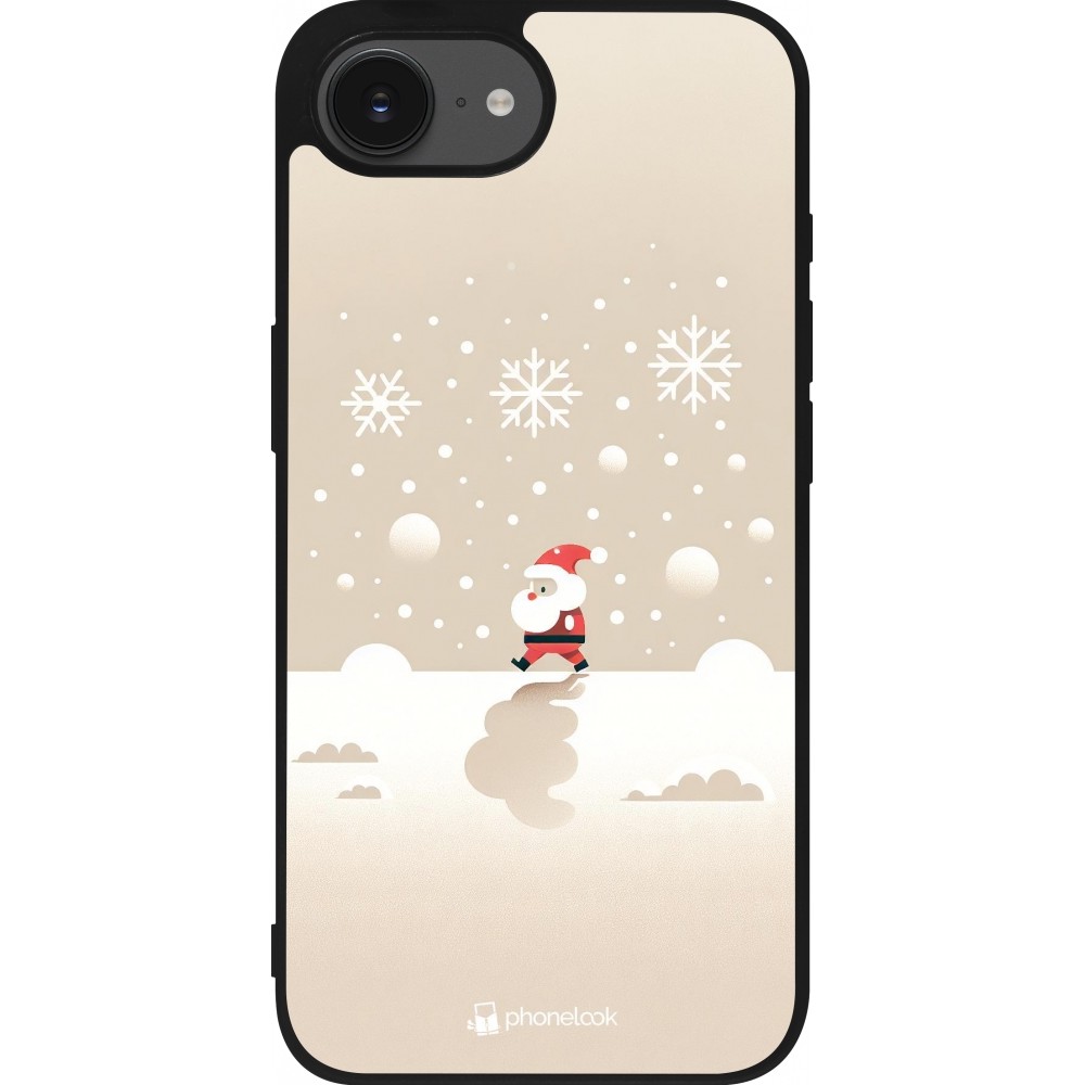 iPhone 16e Case Hülle - Silikon schwarz Weihnachten 2023 Minimalistischer Weihnachtsmann