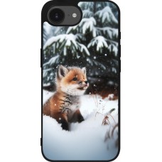 iPhone 16e Case Hülle - Silikon schwarz Weihnachten 2023 Fuechslein Tanne
