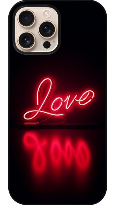 iPhone 16 Pro Max Case Hülle - Valentine 2025 Neon Liebe