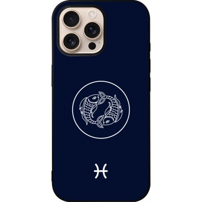 iPhone 16 Pro Max Case Hülle - Silikon schwarz Astrologie Fische