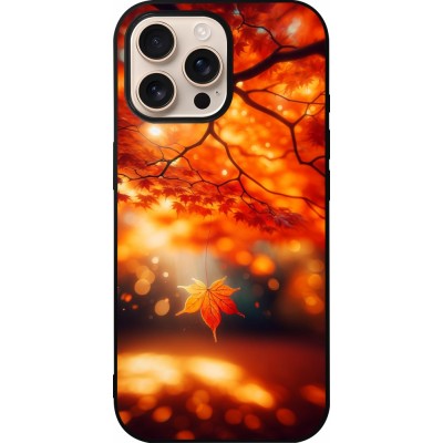 iPhone 16 Pro Max Case Hülle - Silikon schwarz Herbst Magisch Orange