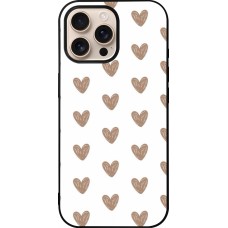 iPhone 16 Pro Max Case Hülle - Silikon schwarz Autumn 2024 brown hearts