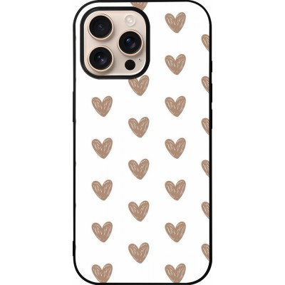 iPhone 16 Pro Max Case Hülle - Silikon schwarz Autumn 2024 brown hearts