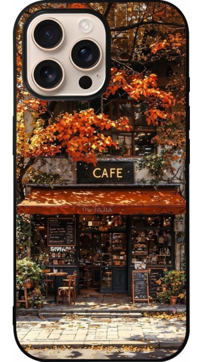 iPhone 16 Pro Max Case Hülle - Silikon schwarz Autumn 25 Coffee shop