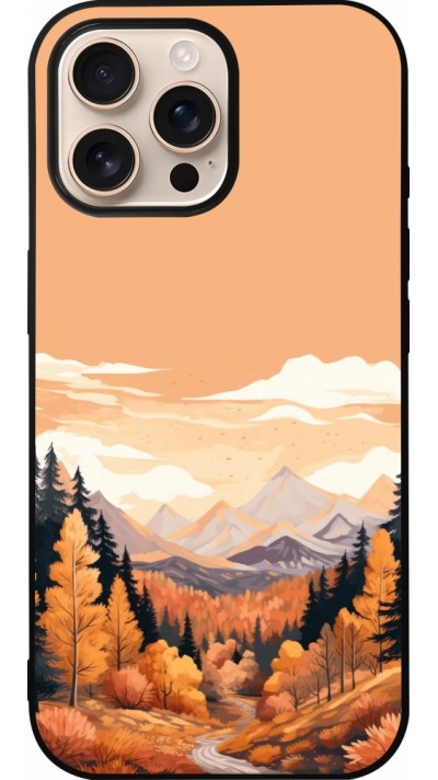 iPhone 16 Pro Max Case Hülle - Silikon schwarz Autumn 25 Mountains