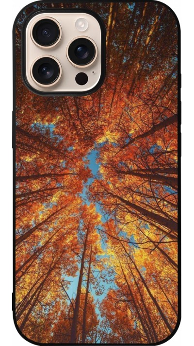 iPhone 16 Pro Max Case Hülle - Silikon schwarz Autumn 25 Trees