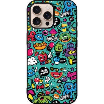 iPhone 16 Pro Max Case Hülle - Silikon schwarz Cartoons old school