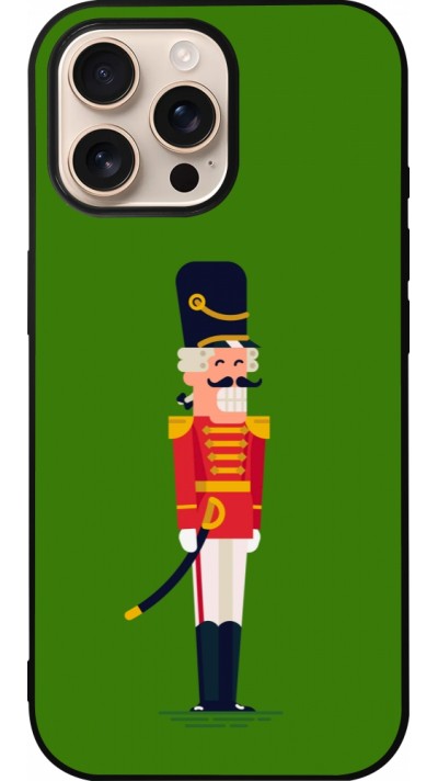 iPhone 16 Pro Max Case Hülle - Silikon schwarz Christmas 25 Nutcracker Green