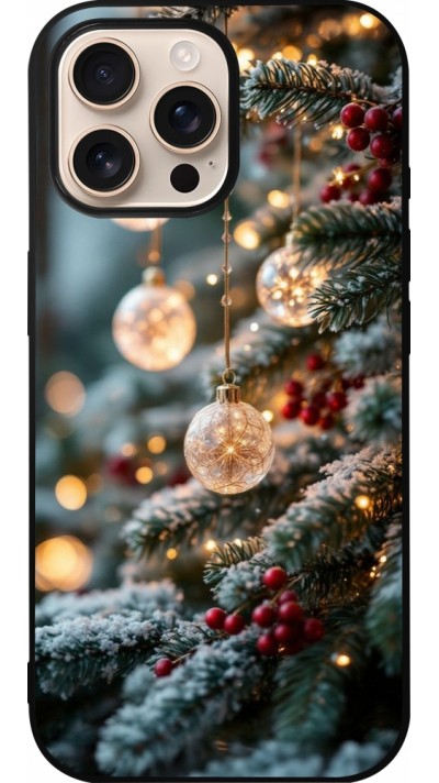 iPhone 16 Pro Max Case Hülle - Silikon schwarz Christmas 25 Xmas Decorated Tree