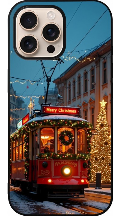 iPhone 16 Pro Max Case Hülle - Silikon schwarz Christmas 25 Xmas Train