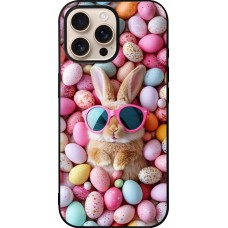iPhone 16 Pro Max Case Hülle - Silikon schwarz Easter 2026 Rabbit fun