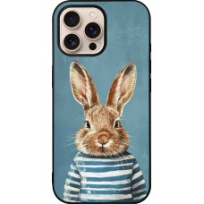 iPhone 16 Pro Max Case Hülle - Silikon schwarz Easter 2026 Rabbit navy