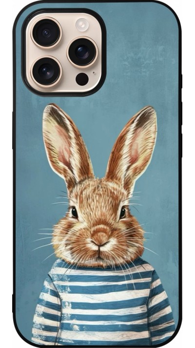 iPhone 16 Pro Max Case Hülle - Silikon schwarz Easter 2026 Rabbit navy