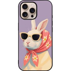 iPhone 16 Pro Max Case Hülle - Silikon schwarz Easter 2026 Rabbit with scarf