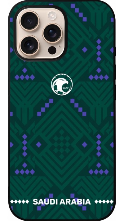 iPhone 16 Pro Max Case Hülle - Silikon schwarz Saudi Arabien 2026 personalisierbares Fussballtrikot