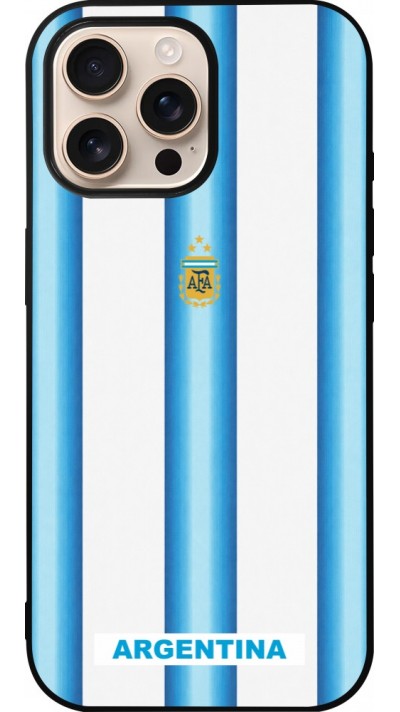 iPhone 16 Pro Max Case Hülle - Silikon schwarz Argentinien 2026 personalisierbares Fussballtrikot
