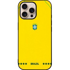 iPhone 16 Pro Max Case Hülle - Silikon schwarz Brasilien 2026 personalisierbares Fussballtrikot