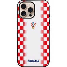 iPhone 16 Pro Max Case Hülle - Silikon schwarz Kroatien 2026 personalisierbares Fussballtrikot