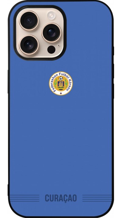 iPhone 16 Pro Max Case Hülle - Silikon schwarz Curaçao 2026 personalisierbares Fussballtrikot