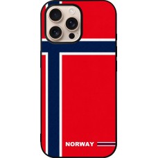 iPhone 16 Pro Max Case Hülle - Silikon schwarz Norwegen 2026 personalisierbares Fussballtrikot