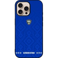 iPhone 16 Pro Max Case Hülle - Silikon schwarz Usbekistan 2026 personalisierbares Fussballtrikot