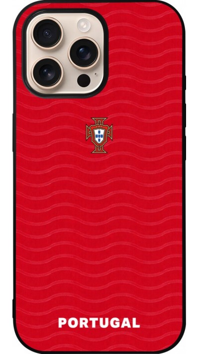 iPhone 16 Pro Max Case Hülle - Silikon schwarz Portugal 2026 personalisierbares Fussballtrikot