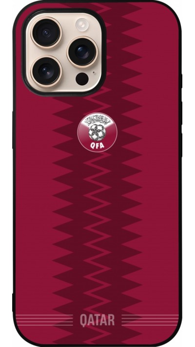 iPhone 16 Pro Max Case Hülle - Silikon schwarz Qatar 2026 personalisierbares Fussballtrikot