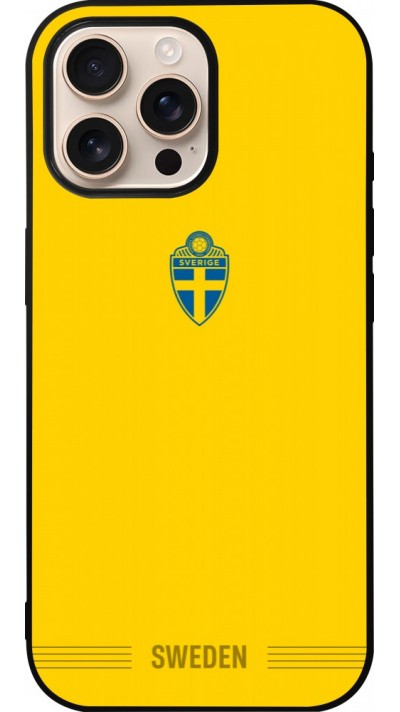 iPhone 16 Pro Max Case Hülle - Silikon schwarz Schweden 2026 personalisierbares Fussballtrikot