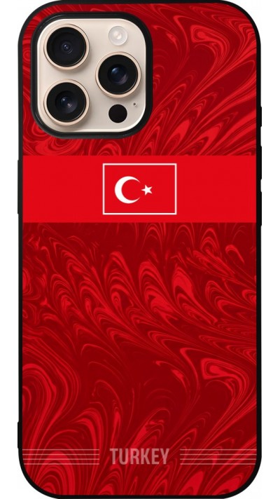 iPhone 16 Pro Max Case Hülle - Silikon schwarz Türkei 2026 personalisierbares Fussballtrikot