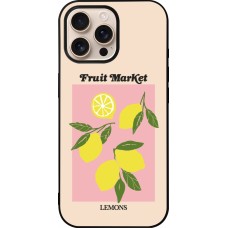 iPhone 16 Pro Max Case Hülle - Silikon schwarz Fruit market lemons 2026