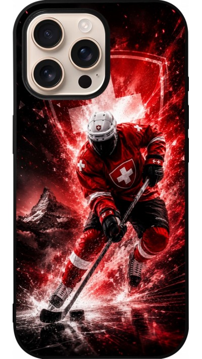 iPhone 16 Pro Max Case Hülle - Silikon schwarz Hockey World Championship Player