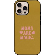 Coque iPhone 16 Pro Max - Silicone rigide noir Mom 2026 Are Magic