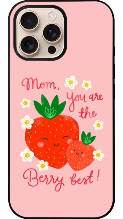 iPhone 16 Pro Max Case Hülle - Silikon schwarz Mom 2026 Berry best
