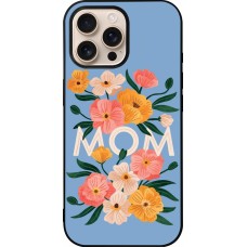 iPhone 16 Pro Max Case Hülle - Silikon schwarz Mom 2026 Flowers