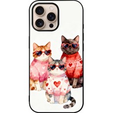 iPhone 16 Pro Max Case Hülle - Silikon schwarz Saint Valentines Day 26 Cat Love