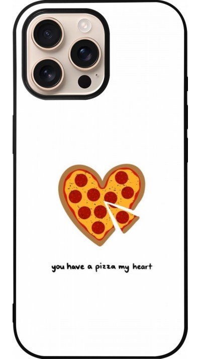 Coque iPhone 16 Pro Max - Silicone rigide noir Saint Valentines Day 26 You have my pizza heart