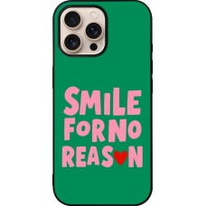 iPhone 16 Pro Max Case Hülle - Silikon schwarz Smile for no reason 2026