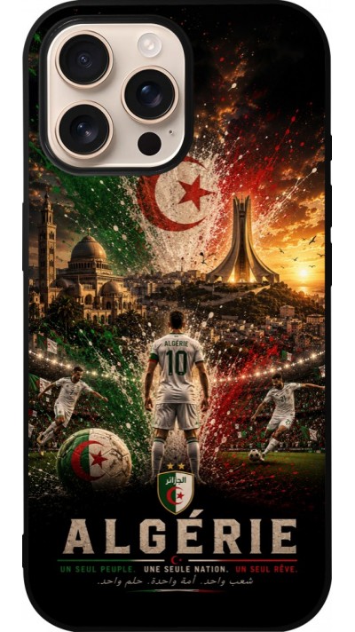iPhone 16 Pro Max Case Hülle - Silikon schwarz Fussball Algerien splash 2026