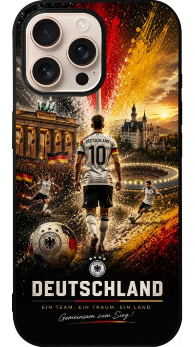 iPhone 16 Pro Max Case Hülle - Silikon schwarz Fussball Deutschland splash 2026