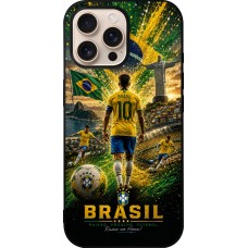 iPhone 16 Pro Max Case Hülle - Silikon schwarz Fussball Brasilien splash 2026