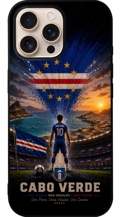 iPhone 16 Pro Max Case Hülle - Silikon schwarz Fussball Kap Verde splash 2026