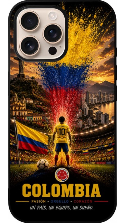 iPhone 16 Pro Max Case Hülle - Silikon schwarz Fussball Kolumbien splash 2026
